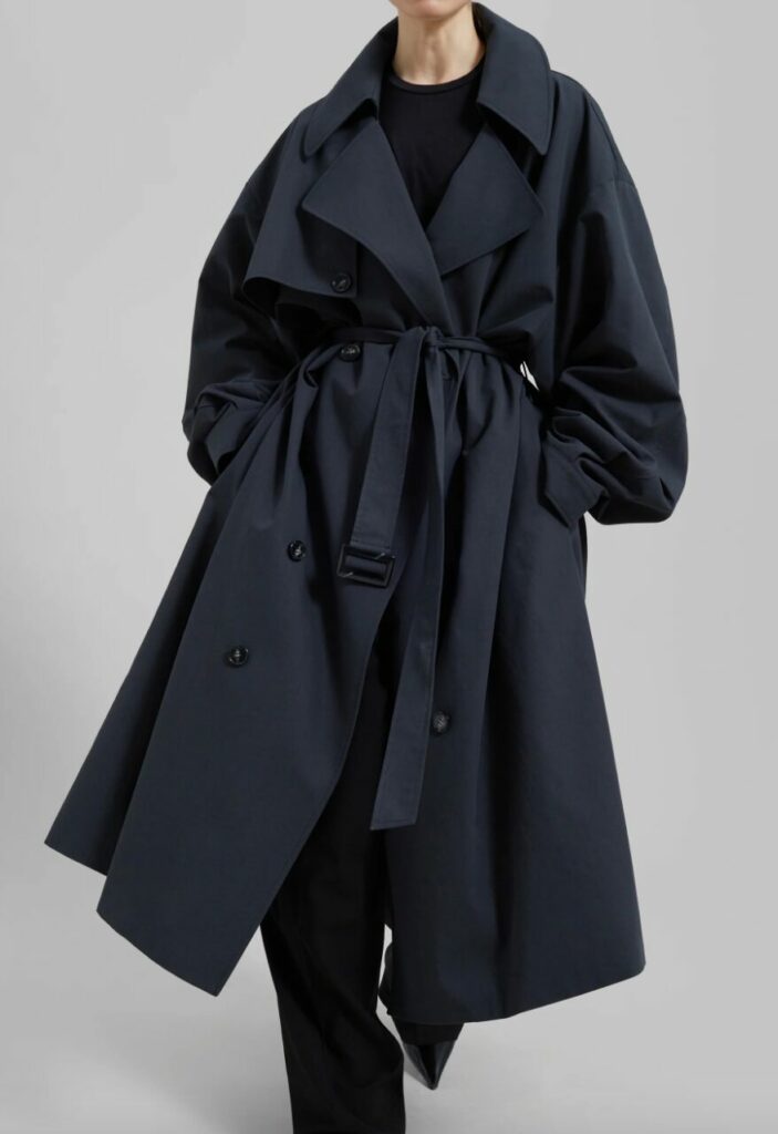 The Frankie Shop Anika Double Breasted Trench Coat.